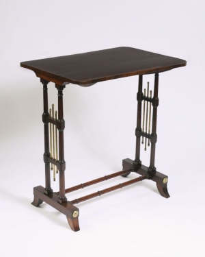 A Regency Rosewood and Brass Side Table
